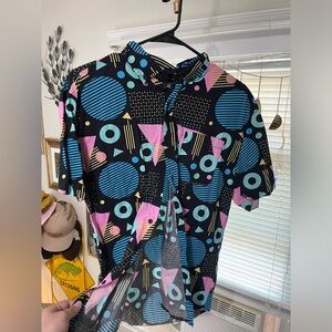 80s button down short sleeve